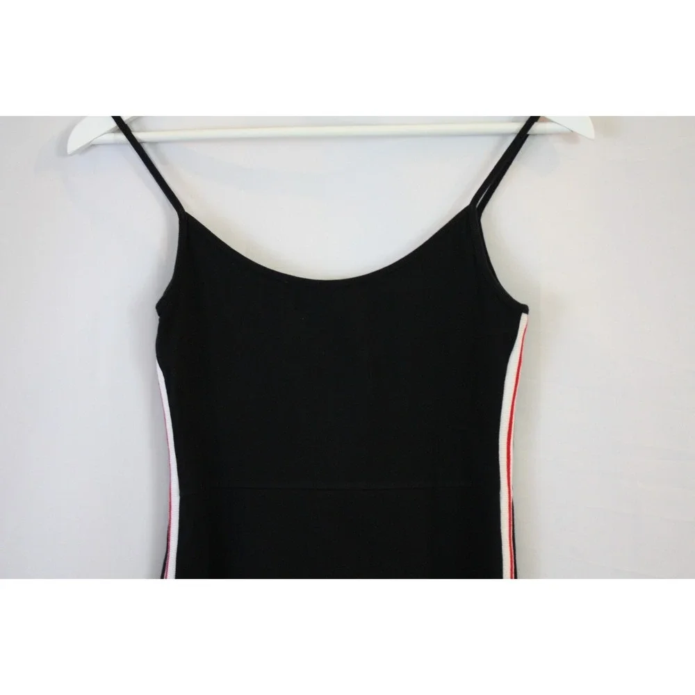 Brandy Melville Dress Womens Small Black Kyran Bodycon Mini Striped Y2K Cotton